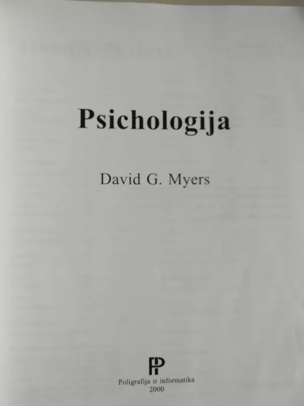 Psichologija - Myers David, knyga