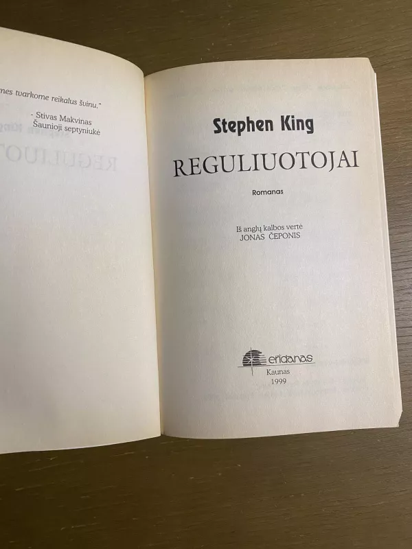 Reguliuotojai - Stephen King, knyga