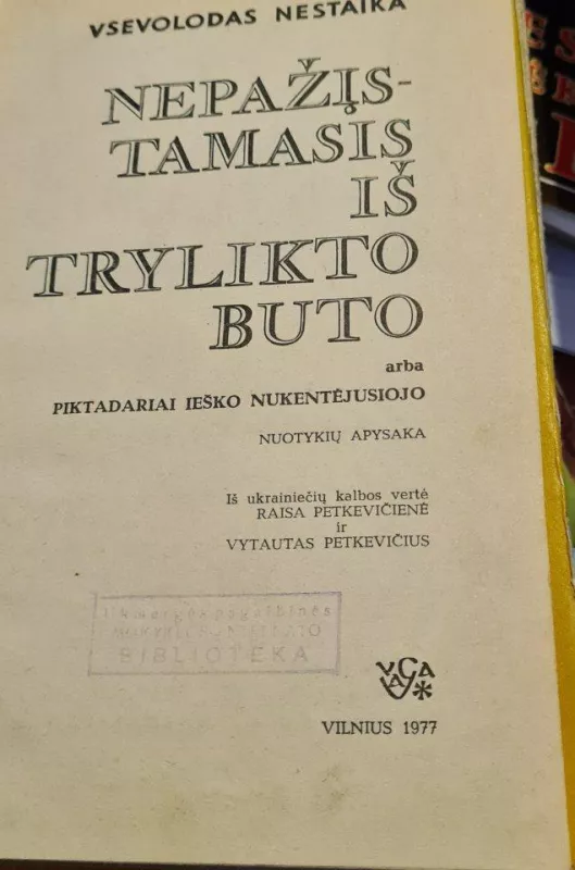 Nepažįstamasis iš trylikto buto arba piktadariai ieško nukentėjusiojo - V. Nestaika, knyga