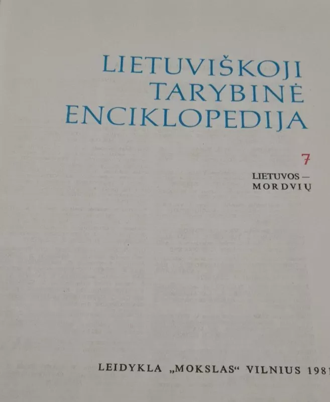 Lietuviškoji tarybinė enciklopedija (VII tomas) - Autorių Kolektyvas, knyga