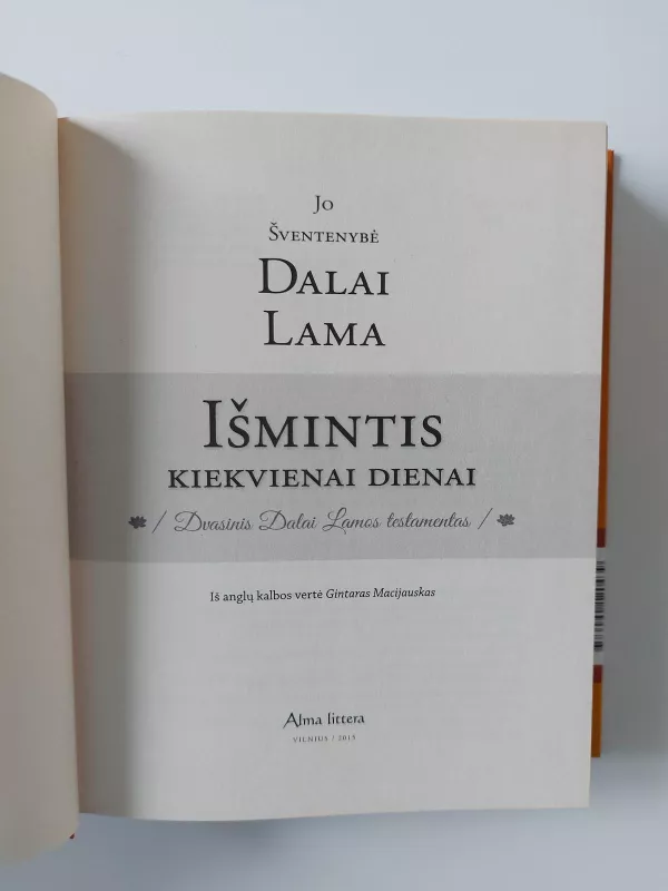 Išmintis kiekvienai dienai - Lama Dalai, knyga