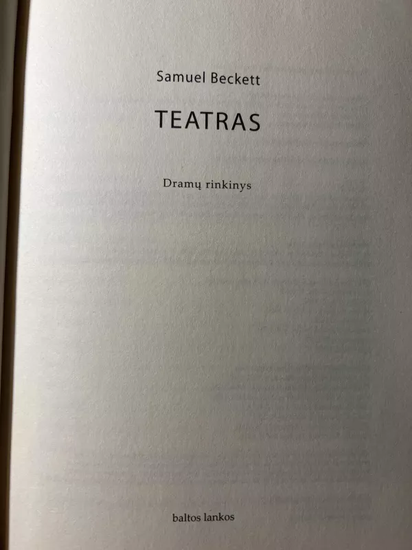 Teatras - Samuel Beckett, knyga