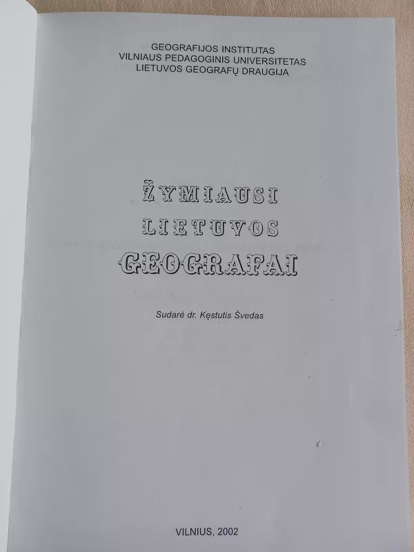 Žymiausi Lietuvos geografai - Kęstutis Švedas, knyga