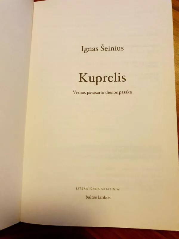 Kuprelis - Ignas Šeinius, knyga