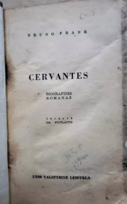 Cervantes - Bruno Frank, knyga