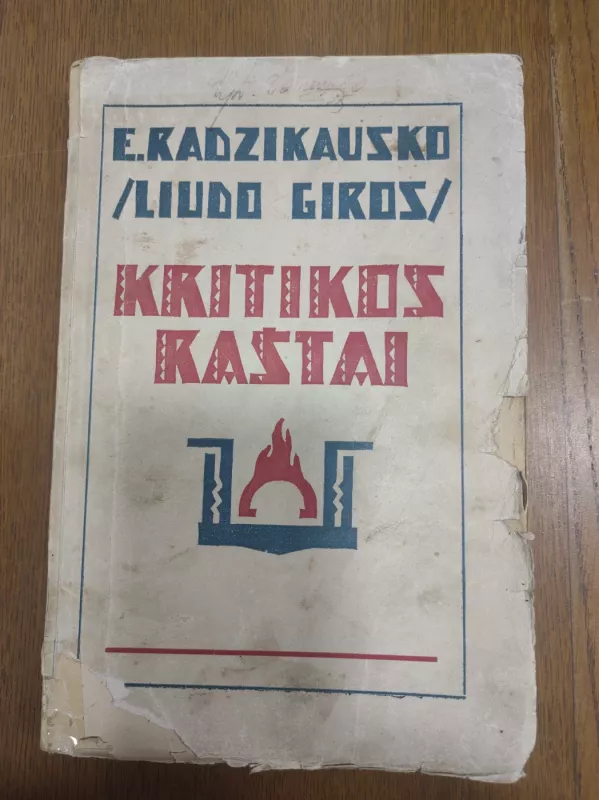 Liudo Giros Kritikos raštai,1928 m - Radzikauskas Liudas, knyga