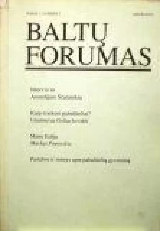Baltų forumas - Autorių Kolektyvas, knyga