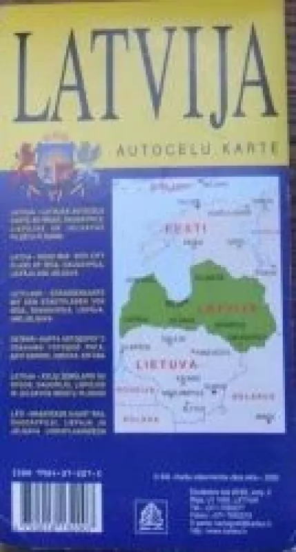 Latvija. Kelių žemėlapis - Autorių Kolektyvas, knyga