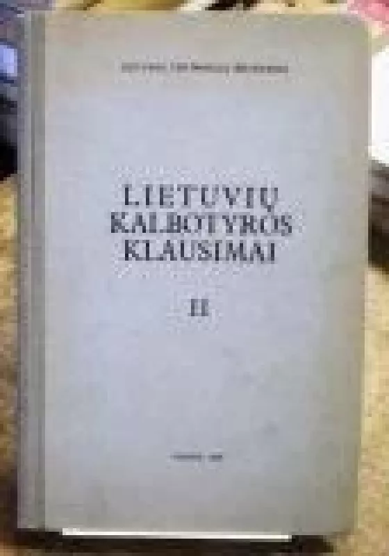 Lietuvių kalbotyros klausimai II - Autorių Kolektyvas, knyga