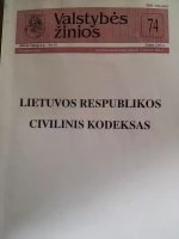 LR Civilinis kodeksas 2000-09-06 - Autorių Kolektyvas, knyga