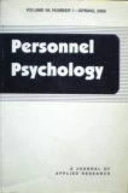 Personnel Psychology - Autorių Kolektyvas, knyga