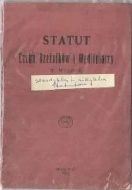 Statut cechu rzeznikow i wedliniarzy w Wilnie - Autorių Kolektyvas, knyga