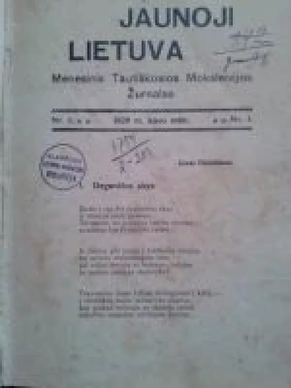 Jaunoji Lietuva, 1929 m., Nr. 1 - Autorių Kolektyvas, knyga