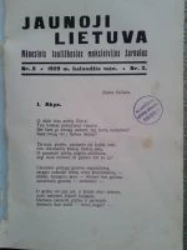 Jaunoji Lietuva, 1929 m., Nr. 2 - Autorių Kolektyvas, knyga