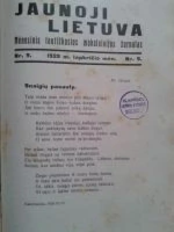 Jaunoji Lietuva, 1929 m., Nr. 9 - Autorių Kolektyvas, knyga