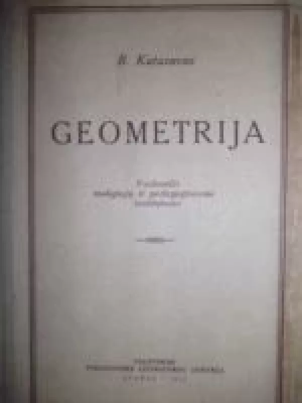 Geometrija - B. Kutuzovas, knyga