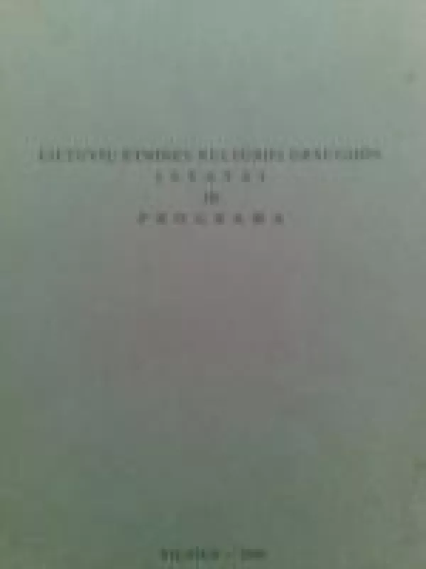 Lietuvių etninės kultūros draugijos įstatai ir programa - J. Paulauskas, knyga