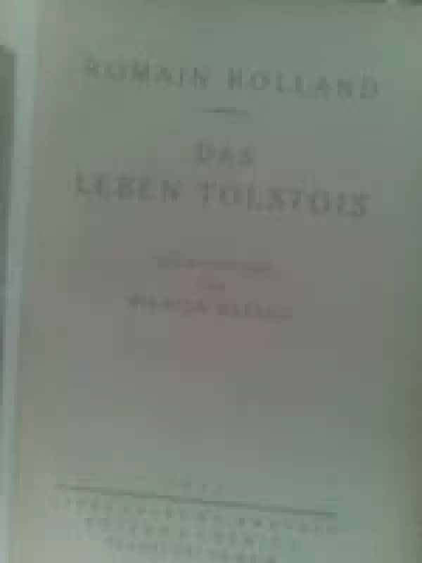Das Leben Tolstois - R. Roland, knyga