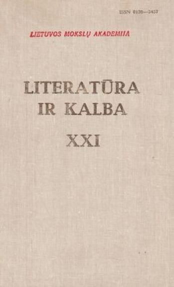 Literatūra ir kalba (XXI tomas): Maironis