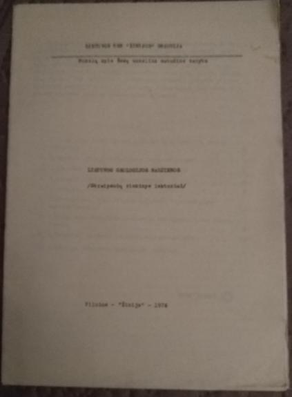 Lietuvos geologijos naujienos /Straipsnių rinkinys lektoriui/