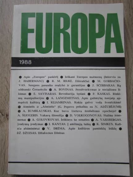 Europa 1988 - Autorių Kolektyvas, knyga 1