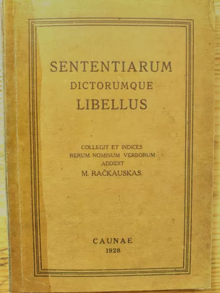 Senteniarum dictorumque libellus - M. Rackauskas, knyga