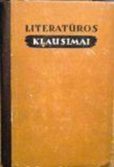 Literatūros klausimai - J. Josadė, knyga