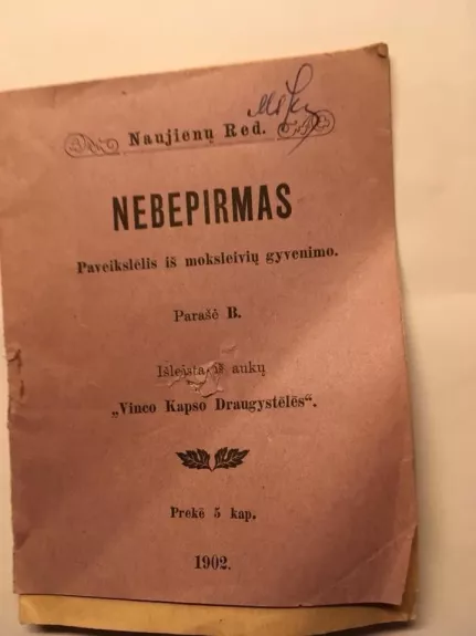 Nebepirmas. Paveiksllis iš moksleivių gyvenimo
