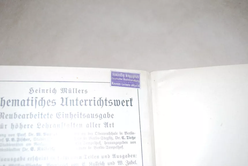 Müller-Biester Rechenbuch - Ernst Rullrich, knyga 1