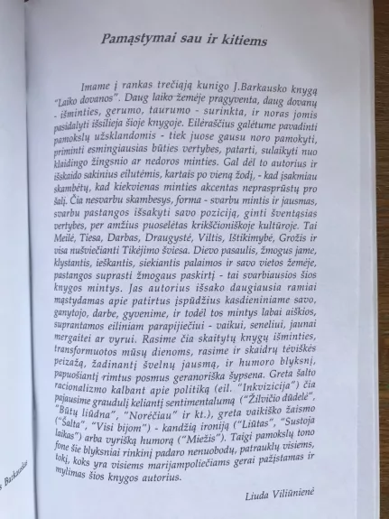Laiko dovanos - Juozas Barkauskaz, knyga 1