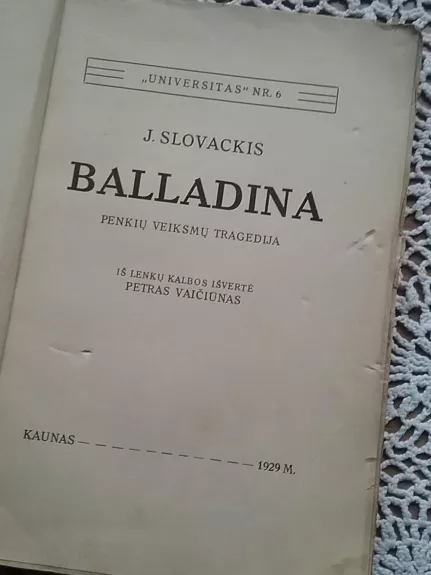 Balladina - Julius Slovackis, knyga 1