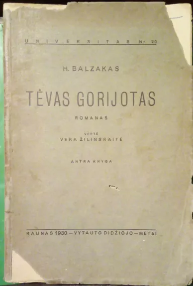 Tėvas Gorijotas - H. Balzakas, knyga 1