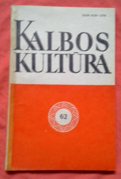 Kalbos kultūra, 1992 m., Nr. 62