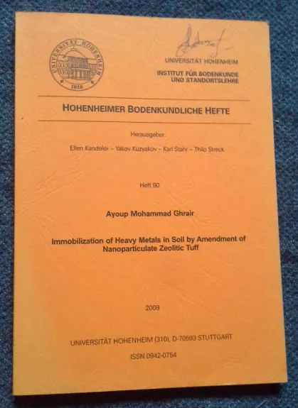 Immobilization of Heavy Metals in Soil by Amendment of Nanoparticulate Zeolitic Tuff