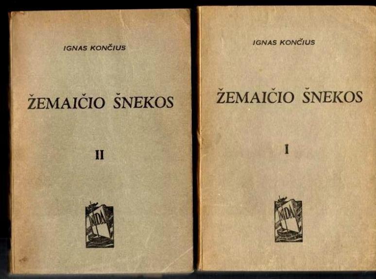 Žemaičio šnekos. 1, 2 dalys. Nidos knygų klubo leidiniai nr. 33 ir 34 - Ignas Končius, knyga