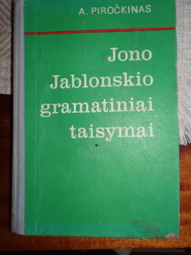 Jono Jablonskio gramatiniai taisymai - Arnoldas Piročkinas, knyga