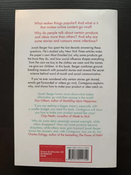 Contagious: How to Build Word of Mouth in the Digital Age - Jonah Berger, knyga 1