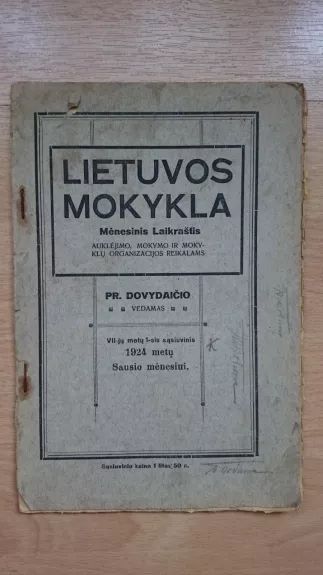 Lietuvos mokykla - Pr. Dovydaitis, knyga
