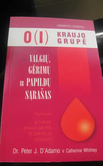 0 (I) kraujo grupė. Valgių, gėrimų ir papildų sąrašas