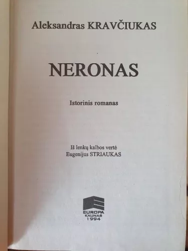 Neronas - Aleksandras Kravčiukas, knyga 1