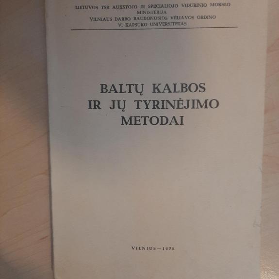 Baltų kalbos ir jų tyrinėjimo metodai