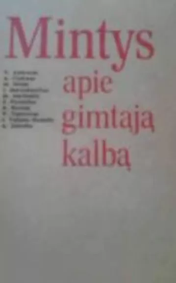 Mintys apie gimtąją kalbą - V. Ambrazas, knyga