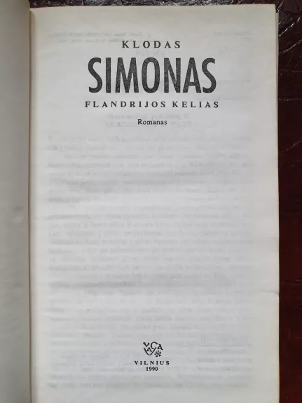 Flandrijos kelias - Klodas Simonas, knyga 1
