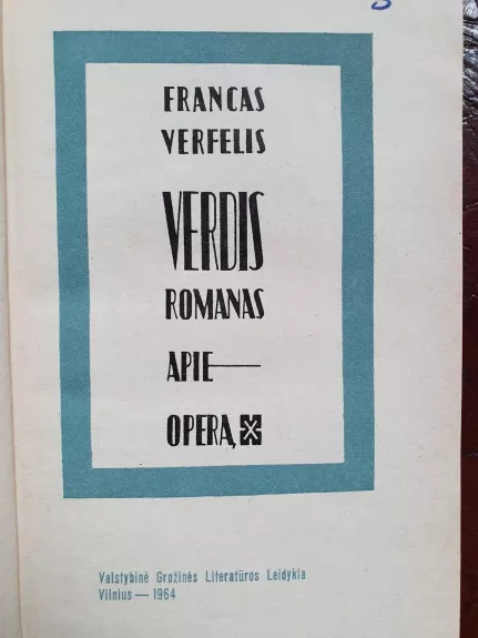 Verdis - F. Verfelis, knyga 1