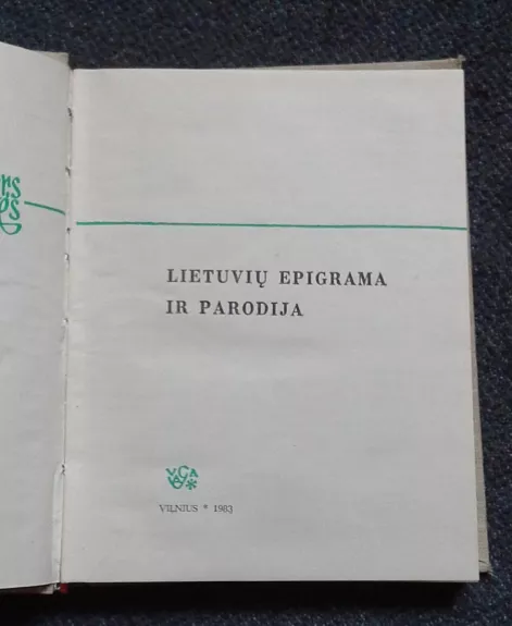 Lietuvių epigrama ir parodija