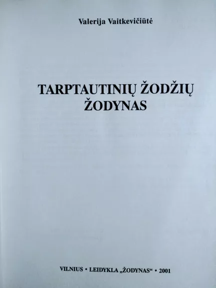 Tarptautinių žodžių žodynas