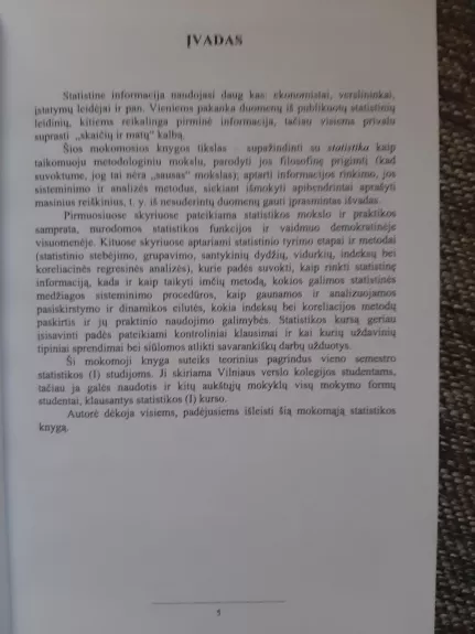 Statistika (I) - Ona Gražytė-Molienė, knyga 1