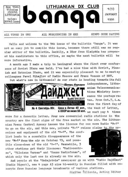 Banga, 1991 m. Nr. 1