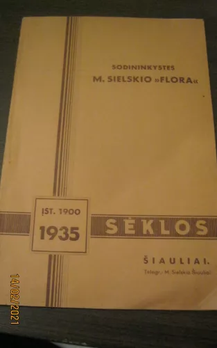 M. Sielskio „Flora“ sėklų katalogas - M. Sielskis, knyga 1