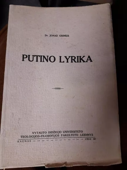 Putino lyrika - Jonas Grinius, knyga